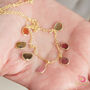 Dangly Tourmaline Charm Gold And Silver Chain Necklace, thumbnail 5 of 10