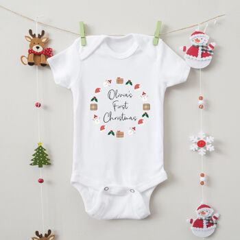 Personalised Baby’s First Christmas Babygrow, 3 of 3