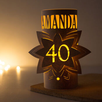 30th Birthday Personalised Star Lantern Centrepiece, 2 of 10