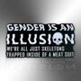 Gender Is An Illusion Enamel Lapel Pin, Skull, Lgbtiqia+ Badge, Non Binary, Genderqueer, Agender, Bigender, Genderflux Gift, thumbnail 3 of 8