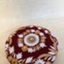 Maroon Floral Velvet Round Clutch, thumbnail 3 of 6
