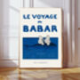 Babar The Elephant 'Riding On The Whale' Nursery Art Print, thumbnail 1 of 3