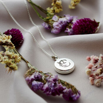 Personalised Engraved Floral Initial Locket Necklace, 10 of 12