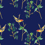 Lampshade With Midnight Botanical Lining, thumbnail 2 of 7