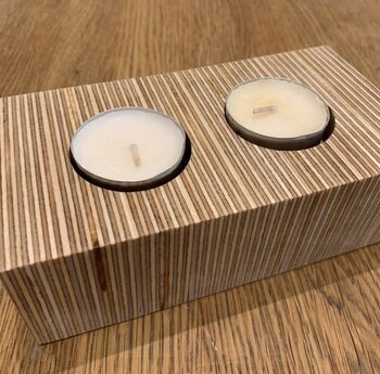 Birchwood Ply Rectangular Tealight Holder, 4 of 12