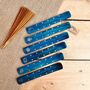 Wooden Incense Holders In Midnight Blue And Gold, thumbnail 1 of 12
