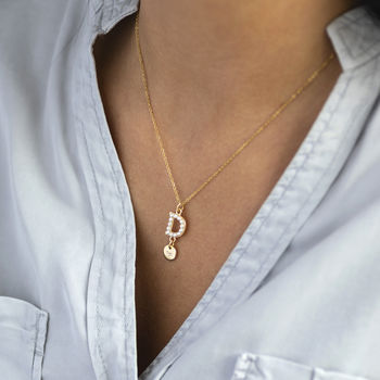 Pearl Initial And Gold Plated Heart Charm Necklace, 4 of 9
