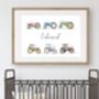 Personalised Children's Tractor Name Print, thumbnail 1 of 3