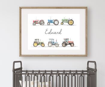 Personalised Children's Tractor Name Print, 2 of 5