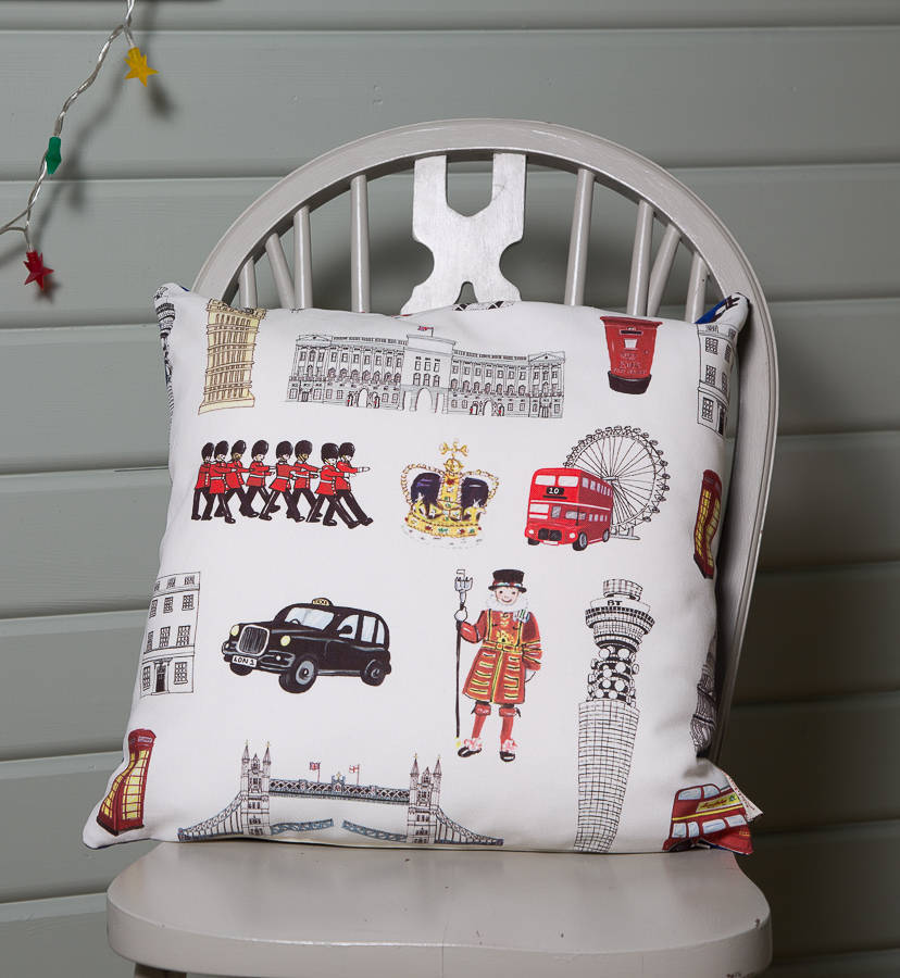 personalised london cushion by hidden lily