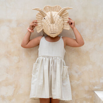 Triceratops Rattan Wall Mask Dinosaur Wall Art, 6 of 7