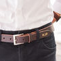 Luxury Monogramed Leather Belt, thumbnail 2 of 5