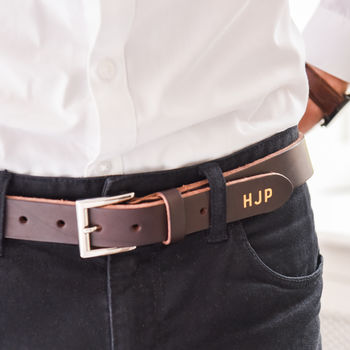 Luxury Monogramed Leather Belt, 2 of 5