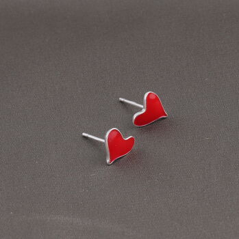 'This Girl Can' Sterling Silver Heart Knot Earrings, 3 of 3