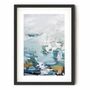Teal Blues Abstract Waves Set Of Three Framed Prints, thumbnail 2 of 7