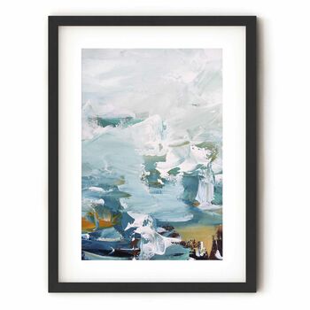 Teal Blues Abstract Waves Set Of Three Framed Prints, 2 of 7
