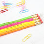 Set Of Neon Pencils For Bright Ideas, thumbnail 1 of 4