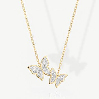 Women's Butterfly Necklace In 18k Gold, Butterfly Jewellery Gift, 2 of 5