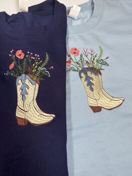 Cowboy Boot Floral Embroidered Sweatshirt, 5 of 5