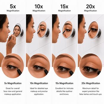 Make Up Mirror With Magnification Detachable For Travel, 2 of 12