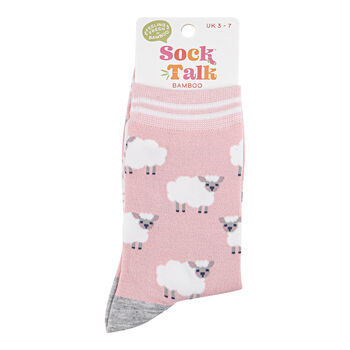 Women's Woolly Sheep Marl Bamboo Socks Pink, 4 of 4