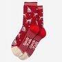 Dalmatian Dogs Bamboo Socks Women's Red, thumbnail 3 of 4