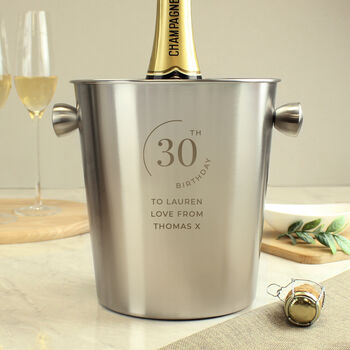 Personalised Date Stainless Steel Ice Bucket, 2 of 6