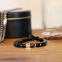 Men's Golf Bead Adjustable Black Agate Bracelet, thumbnail 1 of 4