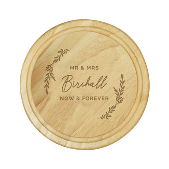 Personalised Laurel Design Wooden Chopping Board, 4 of 6