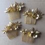The Flora Comb Leaves Flowers Organic Bridal Bridesmaid Comb, thumbnail 9 of 12