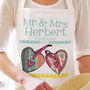 Personalised Mr And Mrs Love Hearts Apron, thumbnail 1 of 3
