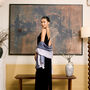 100% Mulberry Silk Scarf, Ombre Silver Grey In Gift Box, thumbnail 5 of 11