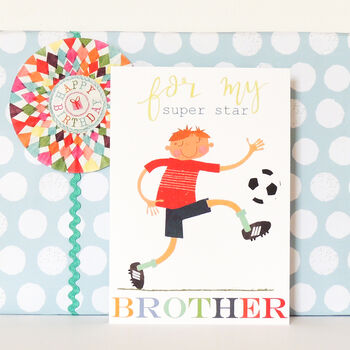 Football Brother Greetings Card, 4 of 4