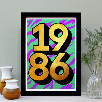 Personalised 40th Birthday 1986 Golden Year Print, 4 of 5