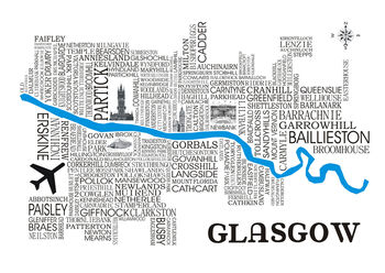 Glasgow Word Map Tea Towel, 2 of 10