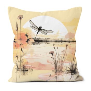 Dragonfly Reflections Hand Made Poly Linen Cushions, 7 of 7