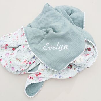 Purple Wildflower Baby Blanket, 6 of 12