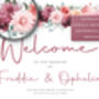 Wedding Welcome Sign Burgundy Red Pink Florals, thumbnail 3 of 7