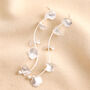 Flower Petal Drop Earrings In Silver, thumbnail 1 of 2