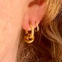 Ardith Tiger's Eye Donut Small Textured Hoop Earrings, thumbnail 2 of 3