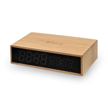 Bamboo Wireless Charger Clock, 2 of 3