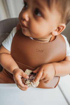 Toffee Personalised Leather Bib, 2 of 4