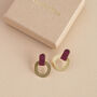 Handcrafted Brass And Acrylic Stud Earrings, thumbnail 7 of 8