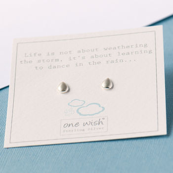Silver Teardrop Stud Earrings On Bespoke Gift Card, 4 of 10