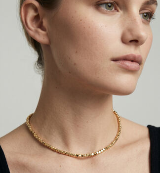 Shikaku 18 K Gold Plated Medium Bead Necklace, 2 of 5