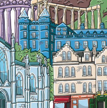 Edinburgh Skyline Illustration Print, 2 of 5