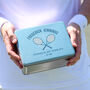 Personalised Tennis Tin Crossed Rackets And Sweat Bands, thumbnail 2 of 6