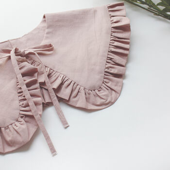 Dusty Pink Cotton Detachable Collar With Frill, 3 of 5
