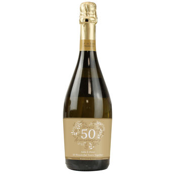 Personalised 50th Golden Wedding Anniversary Prosecco, 5 of 5