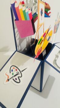 Personalisable Art/Artist Themed 3D Greeting/Gift Card, 3 of 6